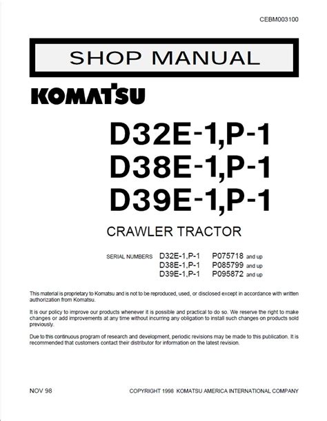 Download komatsu d32e d38e d39e d32p d38p d39p 1 1a shop manual. - Intellectual property management a guide for scientists engineers financiers and managers.